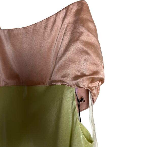 Hansen & Gretel Honeydew Blush Melon Silk Satin Sleeveless Mini Dress Size XS - Picture 6 of 12